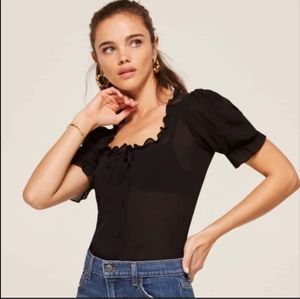 Reformation Pippa Top in Black XS